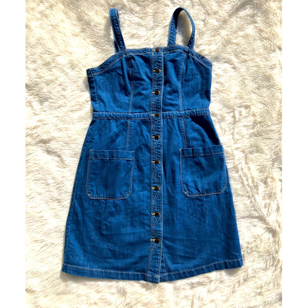 Old Navy Vintage Style Button Up Denim Dress 8